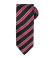 PR783 Premier Waffle Stripe Tie Black / Red colour image